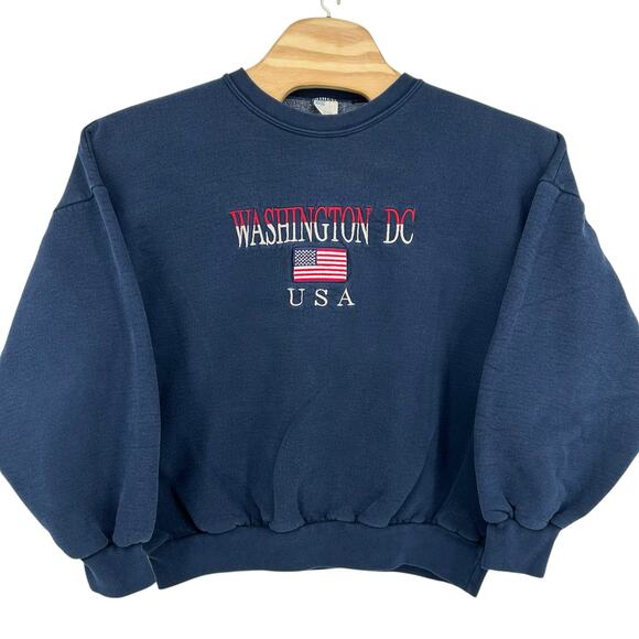 Vintage 90s Womens sz XL Washington DC Embroidered Crewneck Sweatshirt USA Thick - Picture 1 of 7